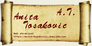 Anita Tošaković vizit kartica